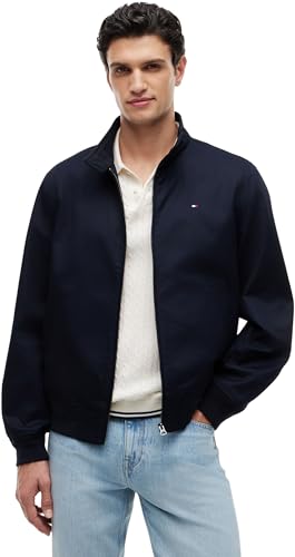 Tommy Hilfiger Herren Übergangsjacke Classic Harrington mit Stehkragen, Blau (Desert Sky), L