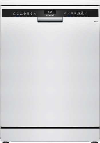 Siemens SN23EW03ME iQ300 Freistehender Geschirrspüler, 60 cm, Home Connect, varioFlex-Korb und varioSchublade, aquaStop, Favoriten-Taste, Programm-Assistent, autoOpen dry, varioSpeed Plus, Weiß