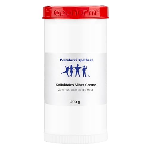 Pestalozzi Apotheke Kolloidales Silber Creme (200 g) aus Apotheken-Herstellung - hochwertige Qualität - bewährte Originalrezeptur Silbercreme Pestalozzi-Apotheke