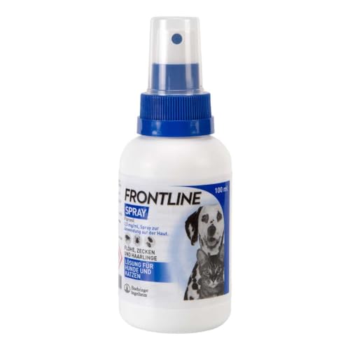 FRONTLINE Spray Hund & Katze 100 ml gegen Zecken, Flöhe & Haarlinge - 2,5 mg/ml - auch für Welpen & Kitten geeignet - mit Sofortwirkung