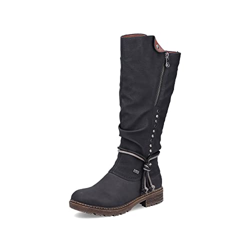Rieker Damen Winterstiefel Z4759, Frauen Stiefel, wasserabweisend, riekerTEX,uebergangsstiefel,uebergangsschuhe,warm,tex,schwarz (01),38 EU / 5 UK