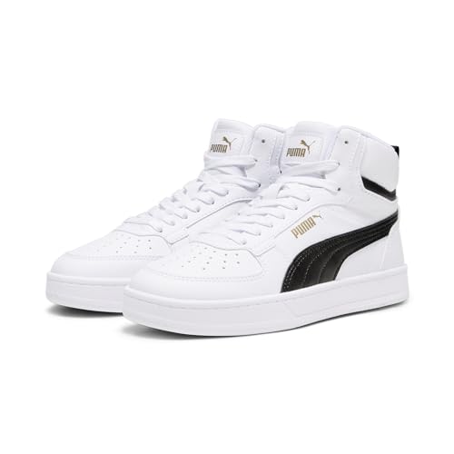 PUMA Unisex Kinder Caven 2.0 Mid Jr Sneaker, Puma White Puma Black Gold, 38 EU