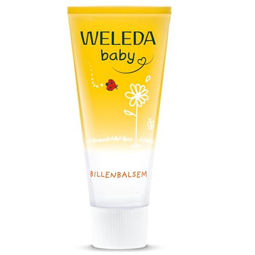 WELEDA Bio Baby Calendula Wundschutzcreme 75ml - Naturkosmetik Wundsalbe / Babycreme für den Schutz empfindlicher Baby Haut im Windelbereich. Hilft bei Rötungen, gereizter Haut und Wundsein