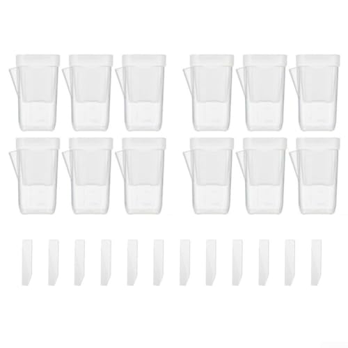 12er Set Selbstbew?ssernde T? für PFE Quadratisch Durchsichtig mit Trocken-Nass-Trennung für Sukkulenten für MINI Pflanzen Inklusive Pflanzetiketten Seitenbefüllung Innenhof Garten(small-size)