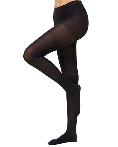 Nur Die Goodbye Laufmaschen 60 DEN Strumpfhose verhindert Laufmaschen transparente Fein-Strumpfhose matte Optik Damen, schwarz, L