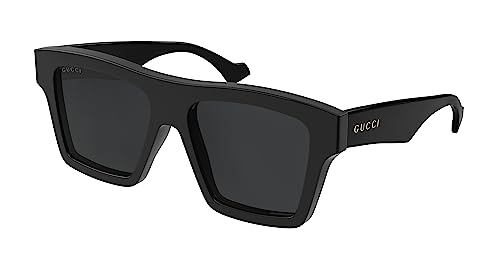 GUCCI Mens GG0962S Sunglasses, Black-Black-Grey, 55