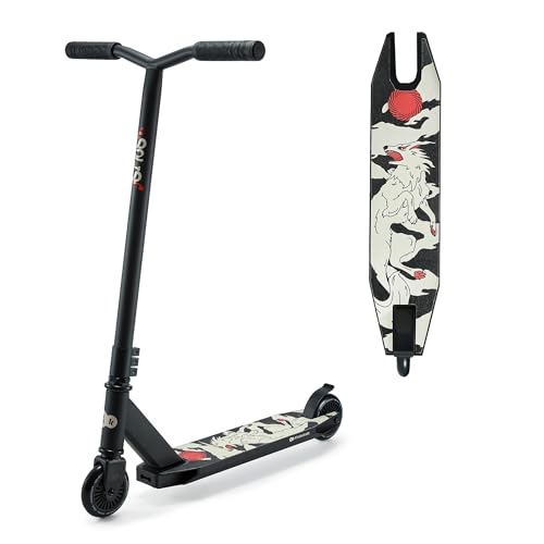 Kinderkraft Solis Scooter ab 5 Jahr, Kinderroller bis zu 100 kg, Tretroller, Stahbremse, Schwarz