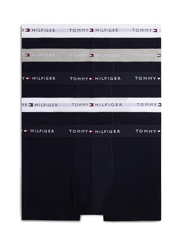 Tommy Hilfiger Herren 5er Pack Boxershorts Trunks aus Baumwolle, Schwarz (des Sky/Antique Silver/White), XL