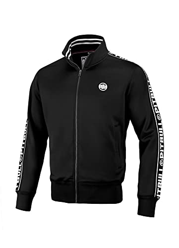 PITBULL - Herren Pullover, Sweatshirt Männer Oldschool Tape Logo, Pullover Normaler Sportlicher Schnitt, Komfortabel Sweatshirts für Herren, Polyestergewebe Blouson - M, Schwarz