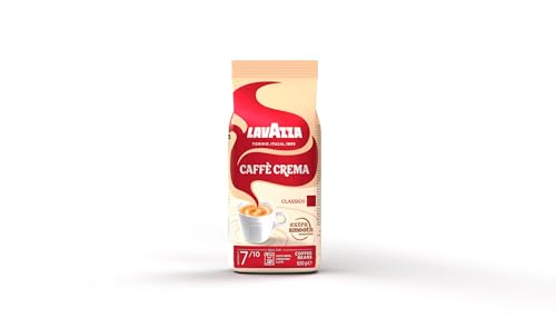 Lavazza, Caffè Crema Classico, Kaffeebohnen, aromatische Kaffeemischung mit Schokolade- und Holz-Aromen, Arabica und Robusta Kaffeebohnen, Intensität 7/10, Mittlere Röstung, 500g