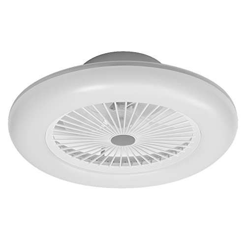 LEDVANCE Smarte WiFi LED Deckenventilator Leuchte, rund, weiß, dimmbar, regelbare Luftgeschwindigkeit inklusive Fernbedienung, steuerbar über App und Sprachassistenten, einfache Montage
