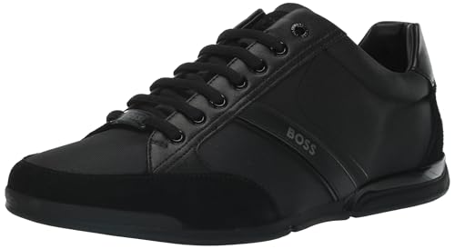 BOSS Herren Saturn Profile Low Top Sneaker Turnschuh, schwarz, 44.5 EU