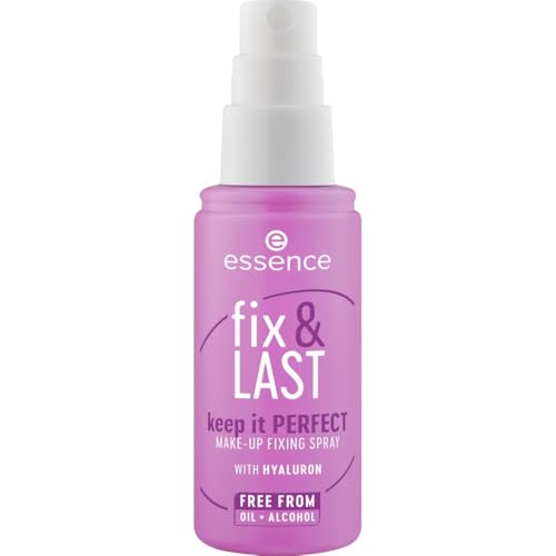 essence fix & LAST keep it PERFECT MAKE-UP FIXING SPRAY, Transparent, fixierend, natürlich, strahlend frisch, vegan, ölfrei, ohne Parfüm, ohne Alkohol, 1er Pack (50ml)
