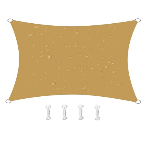 Sonnensegel 2 x 3 m Wasserdicht Sonnenschutz Rechteckig, Oxford-Gewebe, UV-Schutz, für Balkon Terrasse Garten Outdoor…