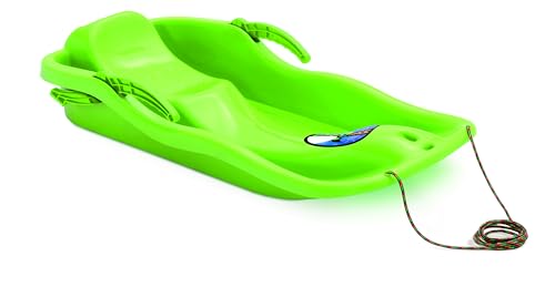 Prosperplast Schlitten Race grün | schneller Kunststoffschlitten | robust & frostbeständig | leicht & handlich | für rasante Winterabfahrten | 87×40×18 cm
