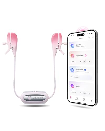 LOVENSE Gemini Bluetooth Verstellbare Vibrierende Nippelklemmen mit APP, Brustwarzen Nipple Clamps für Frauen Männer, Sexspielzeug Extreme für Paare Rosa