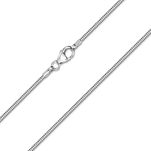 Materia Damen Schlangenkette Silber 925 Halskette 1,2mm rhodiniert K22-45 cm