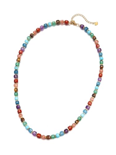 Zysta Chakra Kette Damen Echte Steine Heilsteine Perlenkette Glücksbringer Schmuck Talisman Spirituelle Geschenke