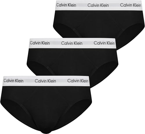 Calvin Klein Herren 3er Pack Unterhosen Hip Briefs Unterwäsche, Schwarz (Black), L