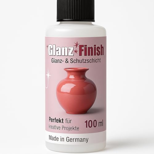 work'n'life Glanzfinish – Hochglanz-Versiegelung für Keramik, Bastelarbeiten & Modellguss – Transparente Schutzschicht mit UV-Schutz, langlebig & Abriebfest, Air Dry Clay Glaze