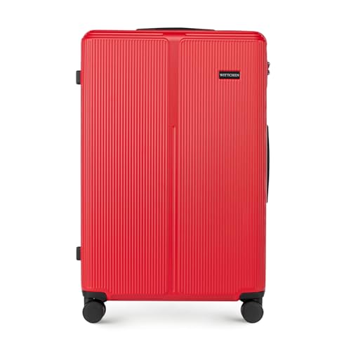 WITTCHEN Stripes Line Großer Koffer 76,5 x 50 x 29 cm (XL) | Hartschalen-Trolley ABS 96 l, 4 Rollen 360° | Koffer groß für Lufthansa/Eurowings/Ryanair, zahlenschloss, teleskopgriff | Farbe: Rot