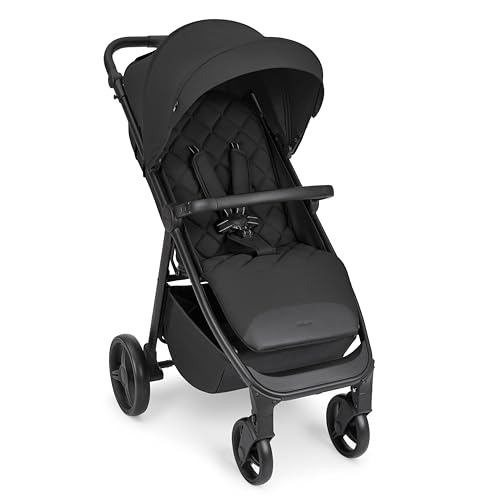 KikkaBoo Reisebuggy Kinderwagen URBAN, Buggy mit Liegefunktion ab Geburt bis 22 kg, Klein Zusammenklappbar, Leicht, EVA Räder mit Federung, Höhenverstellbarer Griff, Schwarz