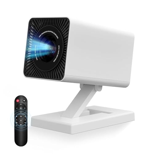 Mini Beamer mit WLAN 6 und Bluetooth, 4K- und 1080p-Unterstützung, Mini Projektor mit automatischer Trapezkorrektur, Tragbarer Filmprojektor für Laptop und Smartphone