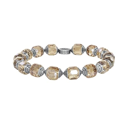 Konplott: flexibles Armband Crystal Snake, elastisches Armband mit geschliffenen Kristallsteinen, für Damen/Frauen (beige)