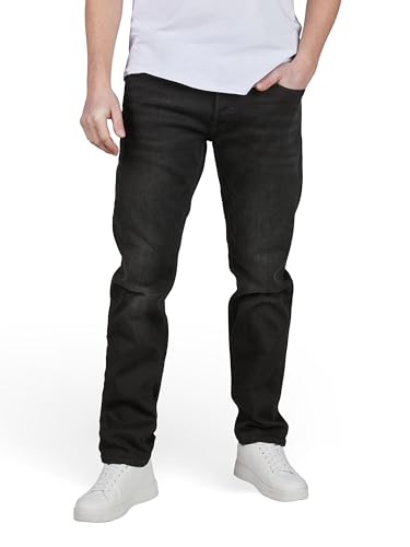 JACK & JONES Jeans Herren Stretch Slim Fit JJIGLENN Jeanshose Hose Denim, Länge:32L, Farbe:Black (CB 137), Weite:33W