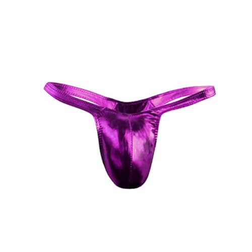Generisch Herren String Slip Kunstleder Nahtloser Tanga Einfarbig Atmungsaktiv G-String Lässig Klassische G-String Männer Bequem Weich Thong