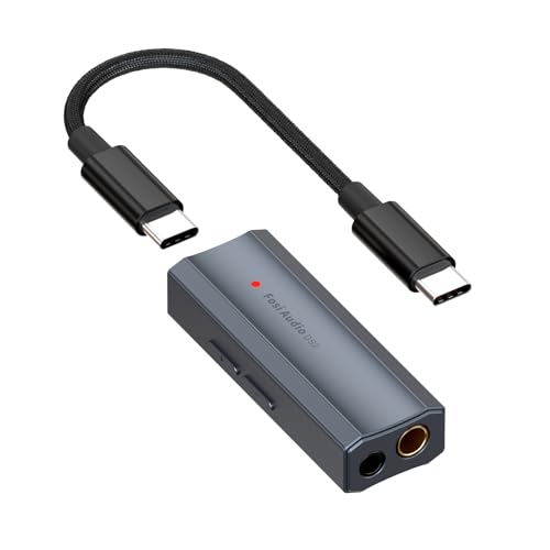 Fosi Audio DS2 Kopfhörerverstärker DAC 3,5 mm USB C Klinke Audioadapter Tragbarer Verstärker mit Dual-Ausgang DSD256 4,4 mm symmetrischer hochauflösender CS43131 Chip für iPhone iPad