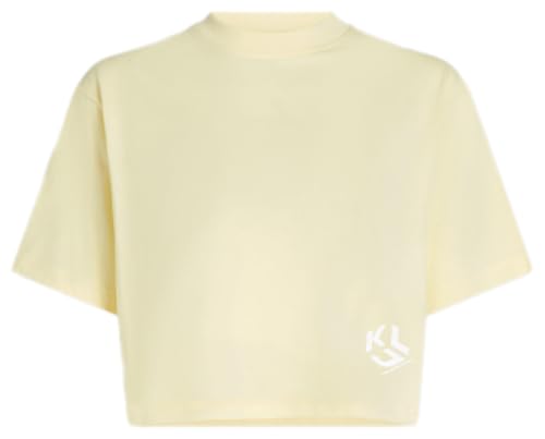 Karl Lagerfeld Jeans Damen Regular Cropped Monogram T-Shirt Pastellgelb M