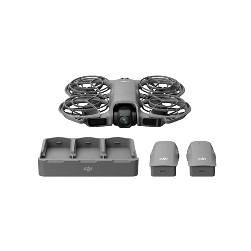 DJI Neo 2 Fly More Combo (nur Drohne), Start und Landung auf der Handfläche, Gestensteuerung, ActiveTrack, Omnidirektionale Hinderniserkennung, Drohne für Einsteiger, 3 Akkus