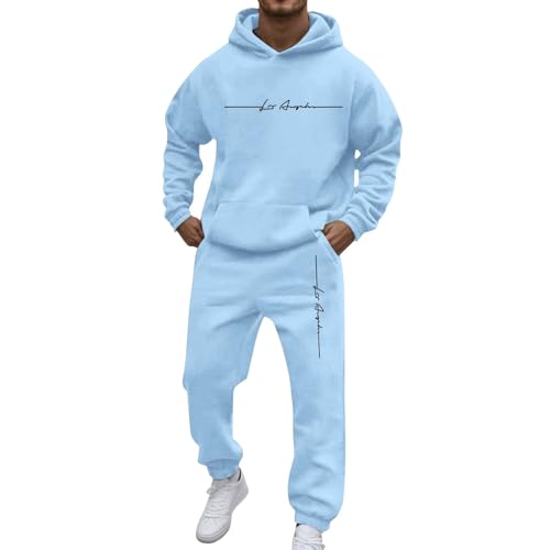 Generisch Trainingsanzüge Herren Jogginganzug Gradientenfarbe 2 Teilig Hip Hop Y2K Tracksuit Hoodies + Jogginghosen Männer Freizeitanzüge Kapuzenpullover Casual Bequeme Sportanzug