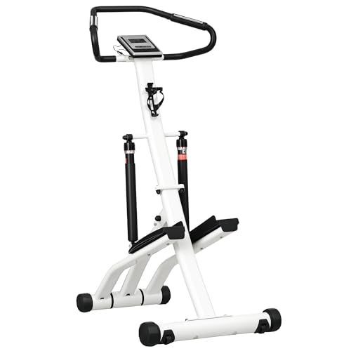 SPORTNOW Stair Stepper für Home Gym klappbar mit LCD-Bildschirm, Herzfrequenzsensor, 12 Widerstandsstufen, Kompakt Vertical Climber Cardio Übung Climber für Ganzkörper-Workout