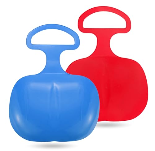 2X Porrutscher - Schlitten Bob in blau & rot - für Kinder zum Porutschen & Schlittenfahren Poporutscher Po-Rutscher