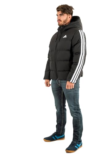 adidas Herren Essentials Climawarm 3-Streifen Puffer Down Kapuzenjacke Mantel