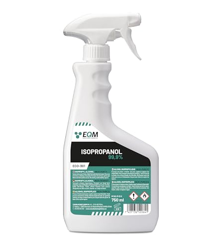 EQM - ECO-301 - Isopropanol/Isopropylalkohol 99.9% - 750 ML - Reinigung von elektronischen Bauteilen, Linsen, Bildschirmen und Harzen im 3D-Druck