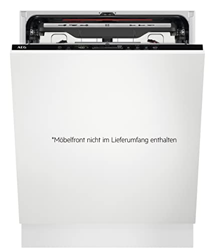 AEG Vollintegrierter Geschirrspüler 60cm, Spülmaschine Serie 7000: mit Glasschutz, Energieklasse A, Besteckschublade, personalisierte Zeit-Steuerung, leise 41dB, ComfortRails, Wasserstopp, FSE7676AP