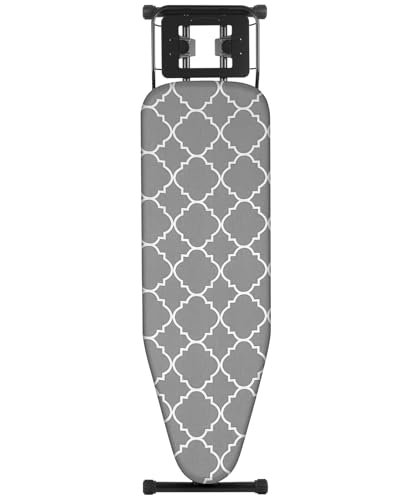 Aoufottes Faltbarer und Faltbarer Bügeltisch,120 x 39 cm faltbares Bügelbrett mit Jumbo-Bügeleisenablage, verstellbare Höhe bis zu 93 cm