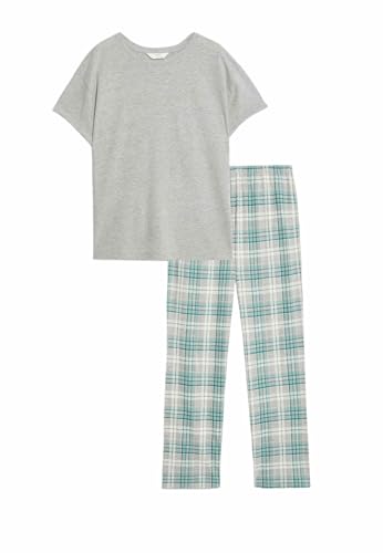 Marks & Spencer Bedrucktes Schlafanzugset Mit Hohem Baumwollanteil Damen Grau-Mix L