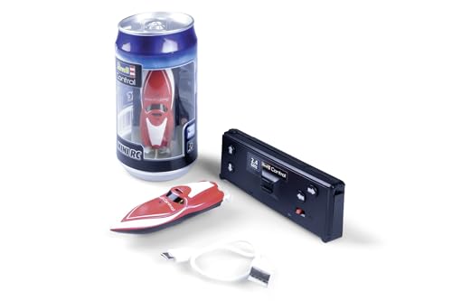 Revell Control Mini RC Boot I Ferngesteuertes Boot für Kinder ab 8 Jahren I 2.4 GHz Fernsteuerung I Kentersicher mit Sicherheitsschaltung I Inklusive Akku & Ladegerät I In Geschenkbox