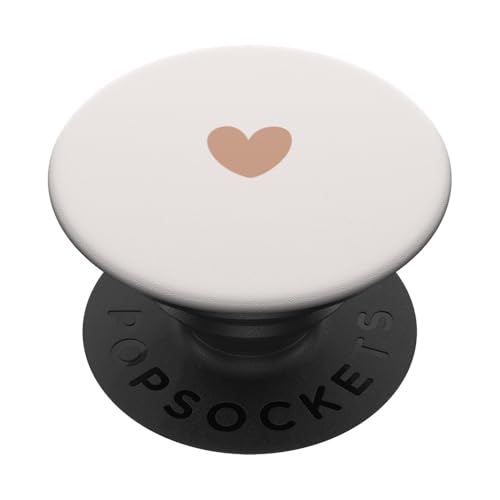 Beigefarbenes, handgezeichnetes Herz, minimalistisch, cremefarben PopSockets Klebender PopGrip