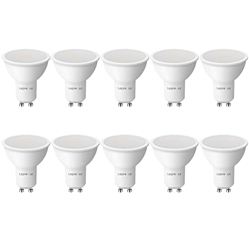 Lepro GU10 LED Warmweiss 4.5W Lampe, 2700K Warmweiß, 345 Lumen, 100° Abstrahlwinkel, Nicht Dimmbar Reflektorlampe, Energiesparendes LED Leuchtmittel für Wohnzimmer, Küche, Schlafzimmer, 10 Stück