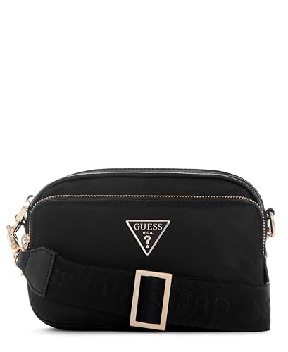 GUESS Damen Gemma Crossbody-Kamera Umhängetasche, Schwarz