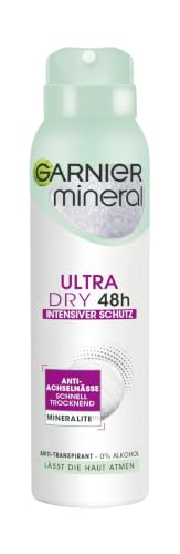 Garnier Deo-Spray, Anti-Transpirant, intensiver Schutz vor Körpergeruch & Achselnässe, bis zu 48 h Wirkung, Mineral UltraDry