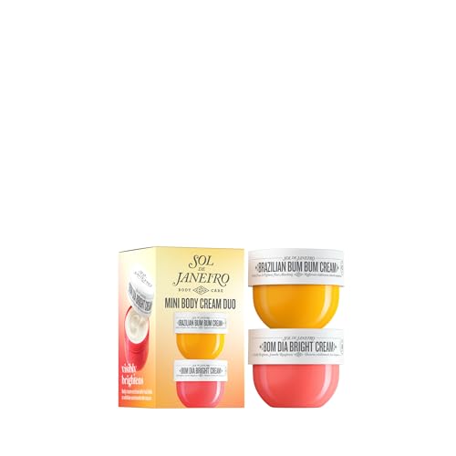Sol de Janeiro Mini Body Cream Duo Set, Brazilian Bum Bum Cream und Bom Dia Bright Cream, 2 x 25 ml Körperpflegeset, Vitamin C Formel