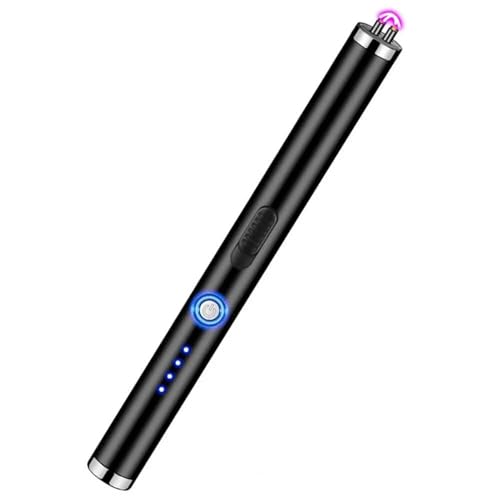 Bikenda Taktischer tragbarer Elektroschocker mit hoher Leistung, Windproof Dual-Arcs-Feuerzeug, Starke Selbstverteidigung Für Frauen, Winddichte Plasma Feuerzeuge für Kerzen Anzünden (Schwarz)