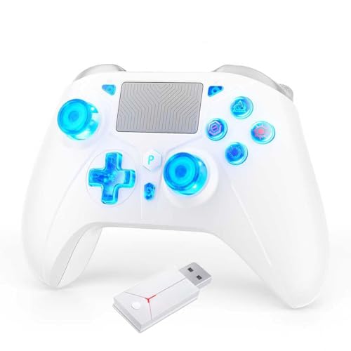 Lapezei RGB Wireless Controller für PS5/Pro/Slim/PS4/PC, mit Macro,Back Buttons,Touchpad,Dual-Vibration,6-Axis Sensor,Turbo,Built-in 1000mAh Battery - Upgrade Erforderlich