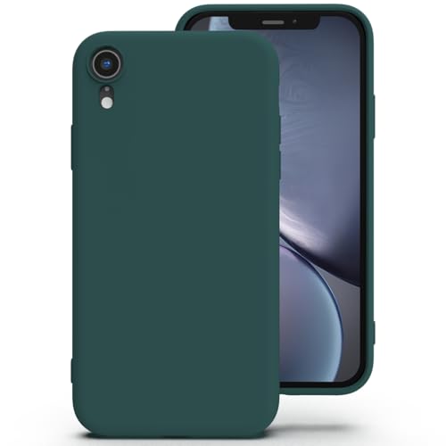 Zuvirelx Silikon Handyhülle für iPhone XR Hülle, Weiches Griff, Dünne, Minimalistisch, Stoßfest, rutschfest, Taschenpassend - Tiefgrün